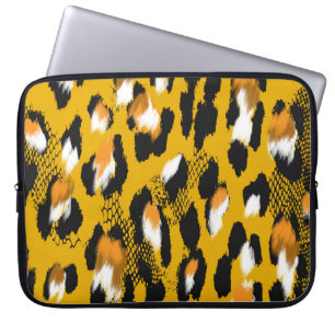 Leopard Texture Animal Print Hintergrund Laptopschutzhülle