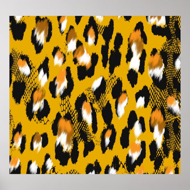 Leopard Texture Animal Print Hintergrund Poster (Vorne)