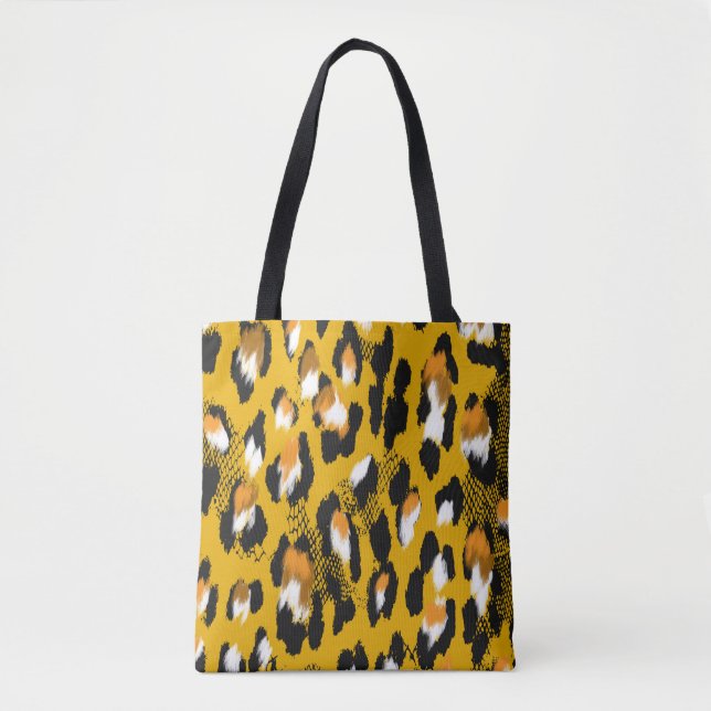 Leopard Texture Animal Print Hintergrund Tasche (Vorderseite)