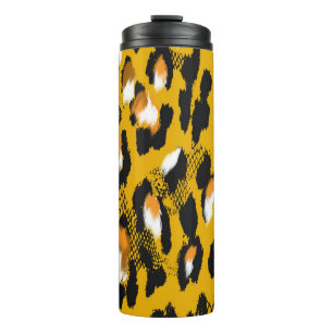 Leopard Texture Animal Print Hintergrund Thermosbecher