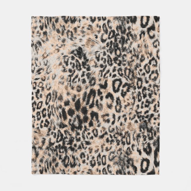 Leopard Texture: Wildtiermuster Fleecedecke (Vorderseite)