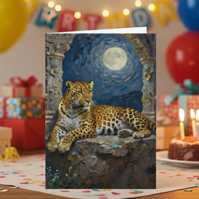 Leopard Themed Happy Birthday  Karte (Von Creator hochgeladen)