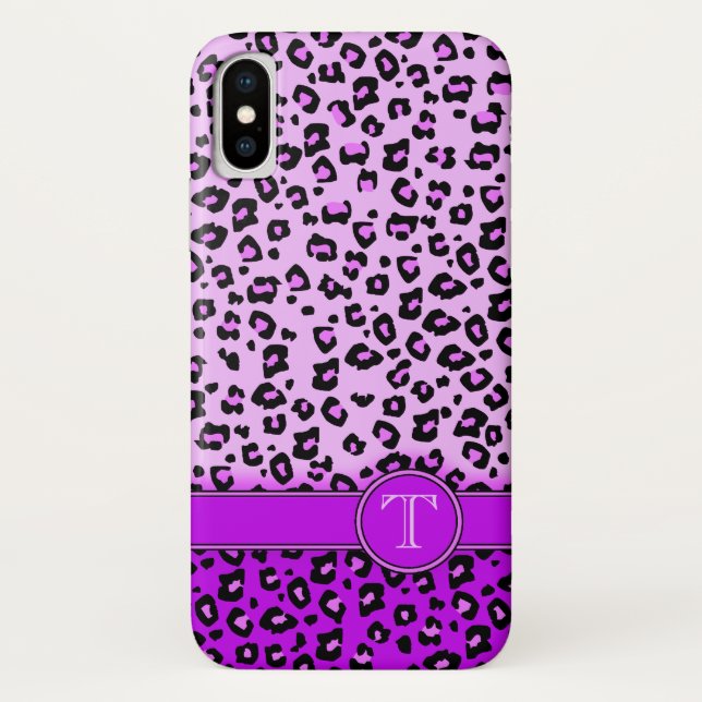 Leopard-Tierausdruck lila monogramm-iPhone-Fall Case-Mate iPhone Hülle (Rückseite)
