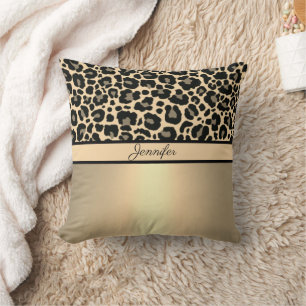 Leopard Tierdruck Gepard Gold Trend Safari Kissen