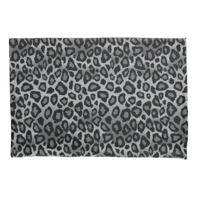 Leopard-Tierdruck in Grau Kissenbezug (Vorderseite)