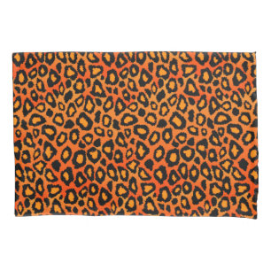 Leopard-Tierdruck in Orange Kissenbezug