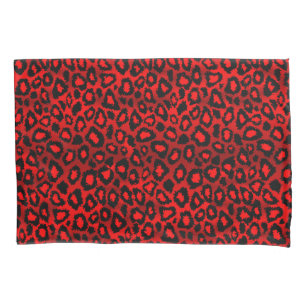 Leopard-Tierdruck in Rot Kissenbezug