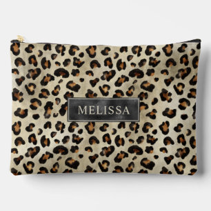 Leopard-Tierdruck Künstlerische Wildkatzenfell-Tex Zubehörtasche