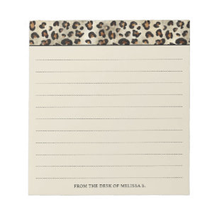 Leopard-Tierdruck mit Linien und individuellem Tex Notizblock