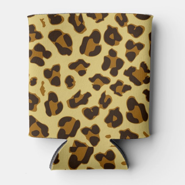 Leopard Tierdruckmuster Dose/Flasche Cooler Dosenkühler (Vorderseite)