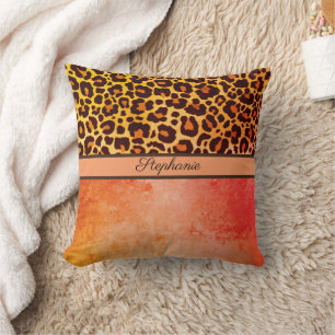 Leopard-Tierdruckmuster Gepard orange Safari  Kissen
