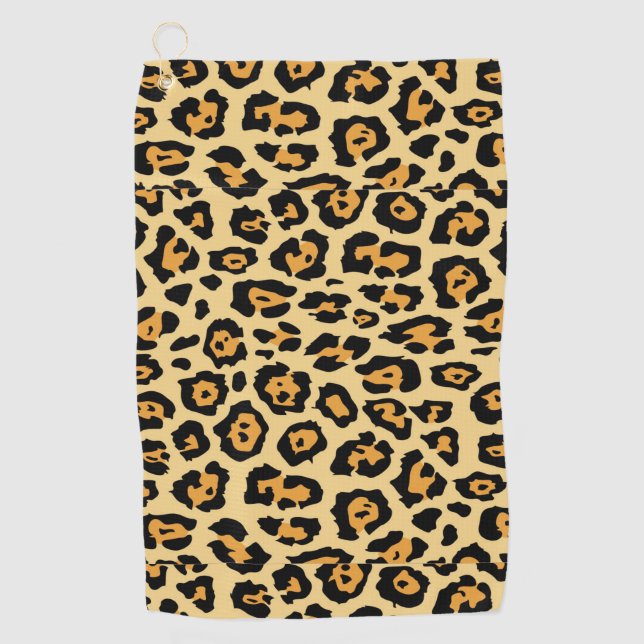Leopard-Tierdruckmuster Golfhandtuch (Vorderseite)