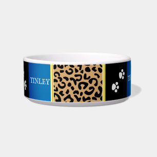 Leopard Tiermuster mit Schwarz und Rosa Napf