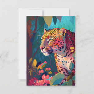 Leopard Tierportrait Malerei Wildnis im Freien Dankeskarte