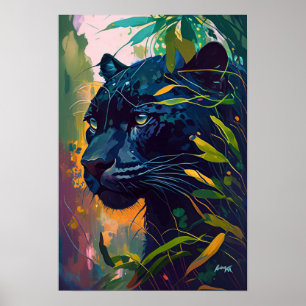 Leopard Tierportrait Malerei Wildnis im Freien Poster