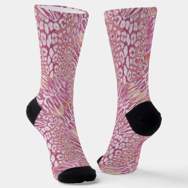 Leopard Tiger Haut trendiger gefleckter gestreifte Socken (Gewinkelt)
