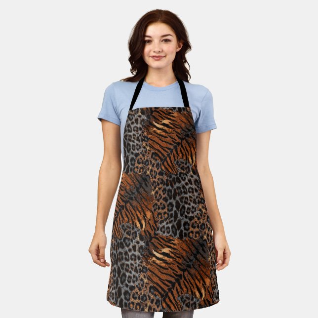 Leopard Tiger Skin trendy Schürze (Getragen)
