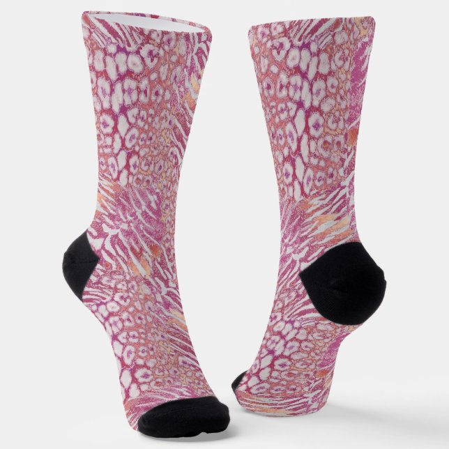 Leopard tiger skin trendy spotted striped cat socken (Gewinkelt)