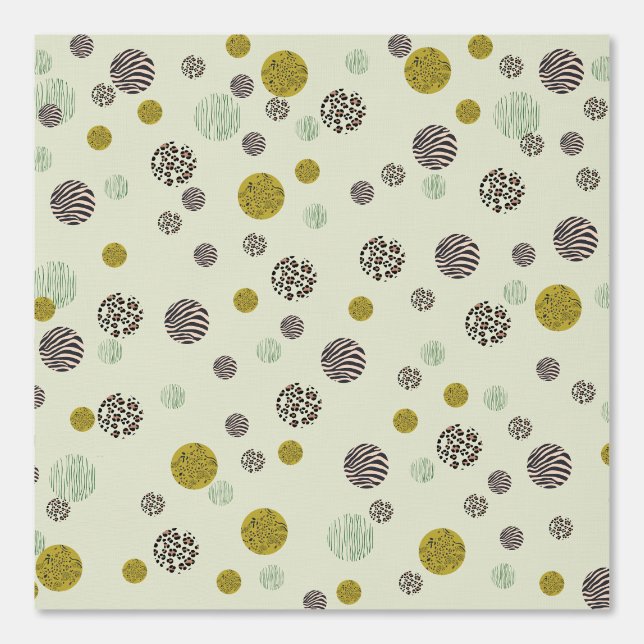 Leopard Tiger Zebra Print Circles on Ivory Tapete (Vorderseite)