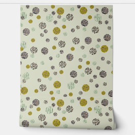 Leopard Tiger Zebra Print Circles on Ivory Tapete