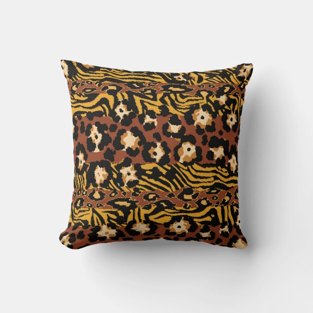 Leopard, Tigerhäute, wildes Muster. Kissen (Vorderseite)