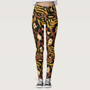 Leopard, Tigerhäute, wildes Muster. Leggings