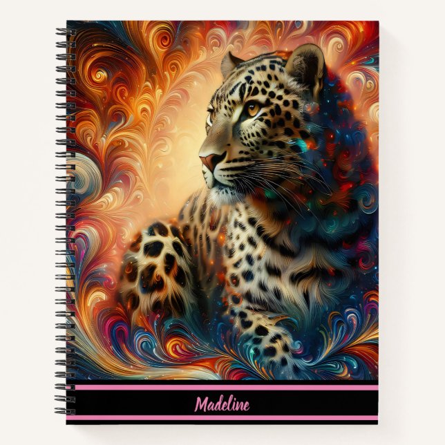 Leopard-Traum: Artful Dschungel Escape Notizbuch (Vorderseite)