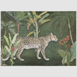 Leopard Tropical Floral n Foliage Dschungeldecke Seidenpapier