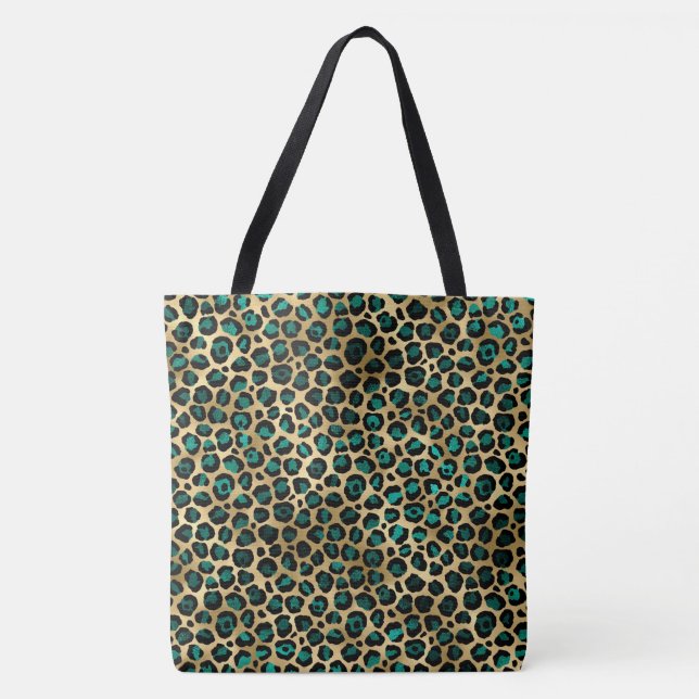 Leopard Türkis Tasche (Vorderseite)