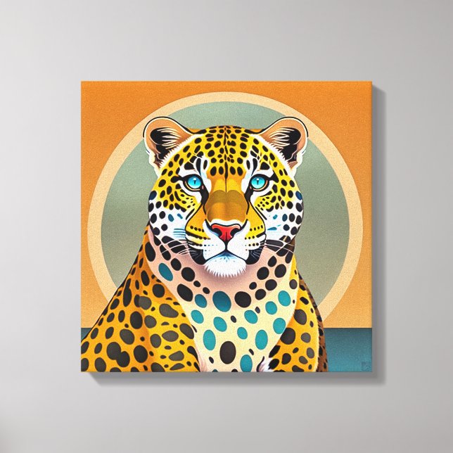 Leopard - überzogene Canvas Art Print Leinwanddruck (Vorderseite)