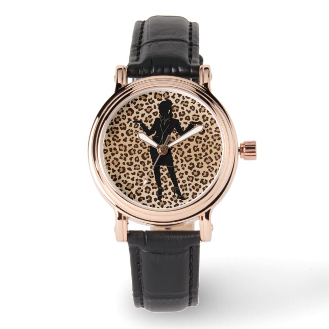 "Leopard"-Uhr Armbanduhr (Vorderseite)