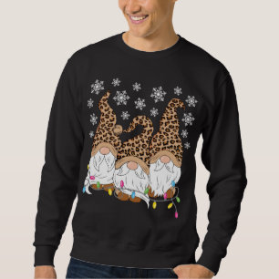 Leopard und Kariertes Herzblatt Valentine Geschenk Sweatshirt