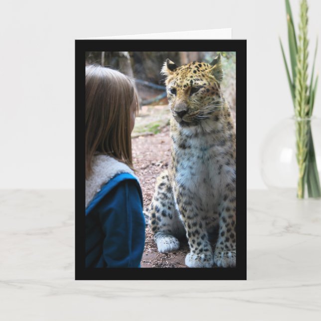 Leopard und Kind Karte (Vorderseite)