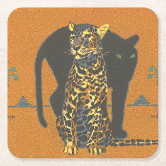 Leopard und Panther Rechteckiger Pappuntersetzer