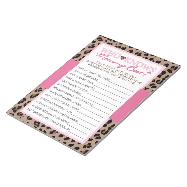 Leopard und Pink, die Mommy Best Game Pack kennen Notizblock (angewinkelt)