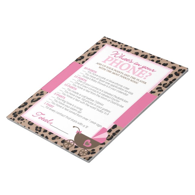 Leopard und Pink Was steckt in deinem Handy-Duschs Notizblock (angewinkelt)