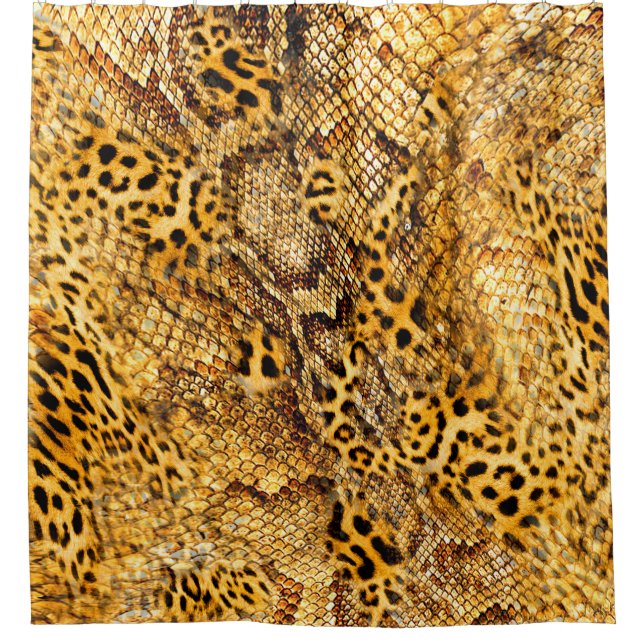 Leopard- und Schlangenmuster Duschvorhang (Vorderseite)