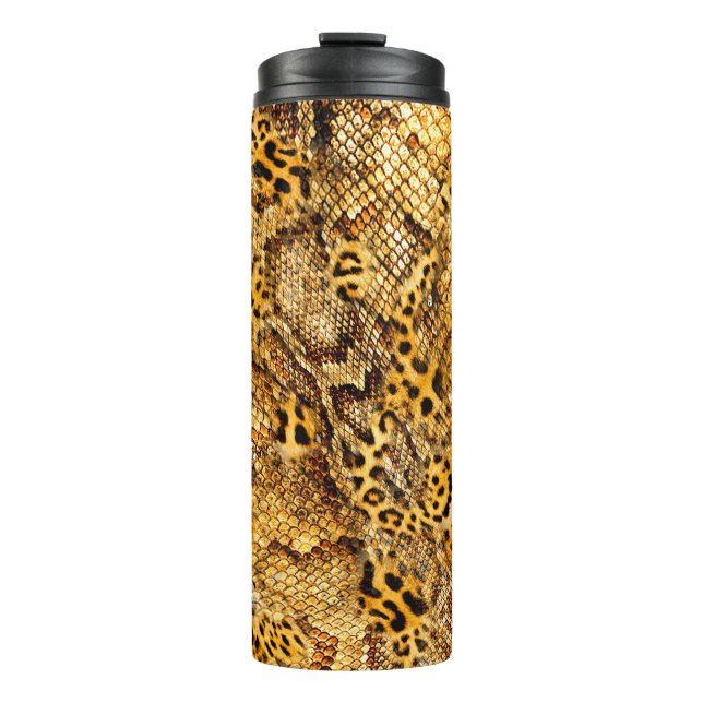 Leopard- und Schlangenmuster Thermosbecher (Vorderseite)