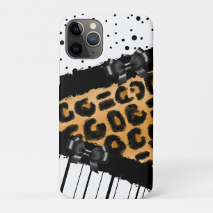 Leopard und Schwarz-Weiß-Polka-Punkte und -Bögen Case-Mate iPhone Hülle