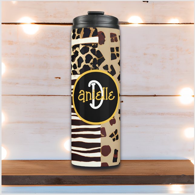 Leopard und Zebra Fur Print Personalisiert Thermosbecher (Von Creator hochgeladen)