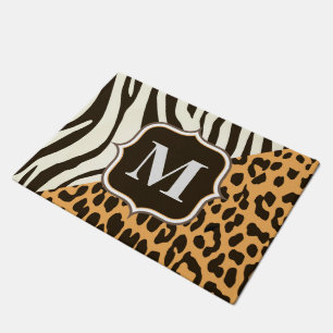 Leopard und Zebra Fußmatte