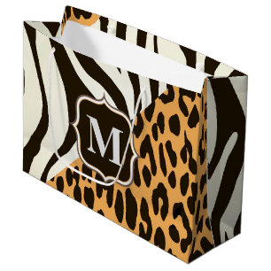 Leopard und Zebra Große Geschenktüte