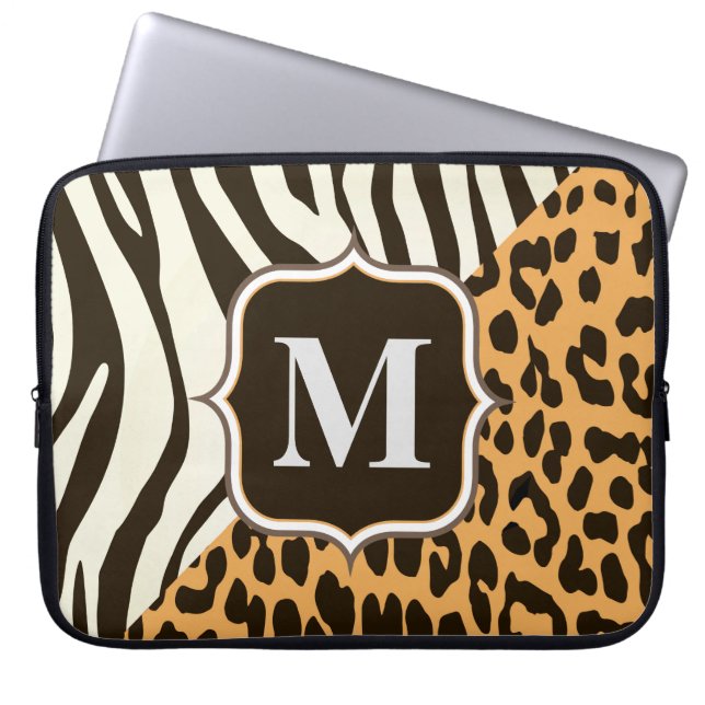 Leopard und Zebra Laptopschutzhülle (Vorderseite)