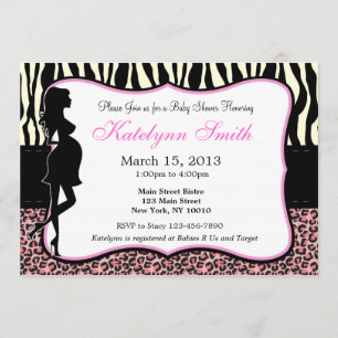 Leopard und Zebra Print Baby Shower Einladung
