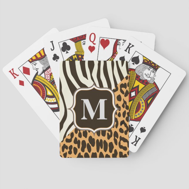 Leopard und Zebra Spielkarten (Rückseite)