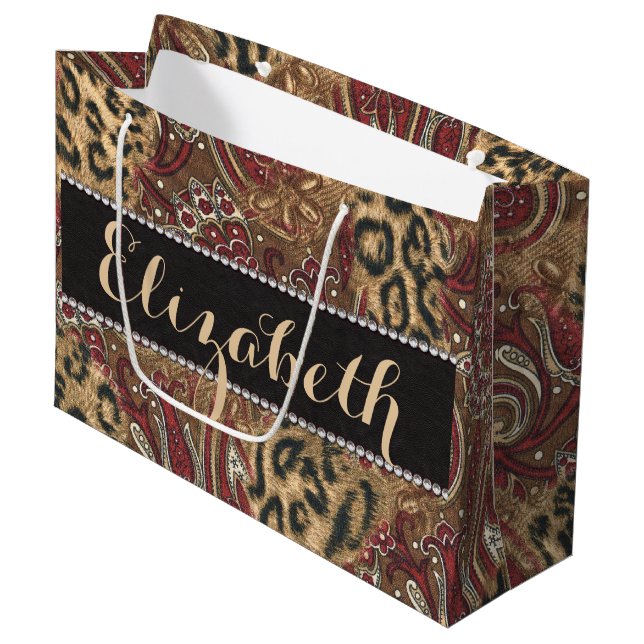 Leopard und zu personifizieren große geschenktüte (Vorderseite Schrägansicht)