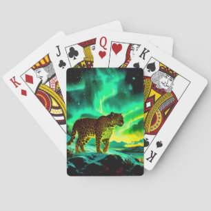 Leopard unter dem Nordlicht  Spielkarten