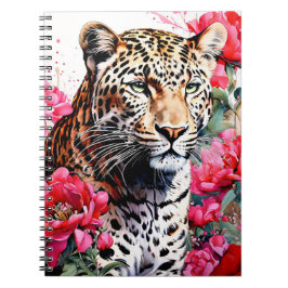 Leopard unter den Blume | Notebook Notizblock