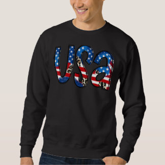 Leopard USA Flag Independence Patriotic 4 Sweatshirt