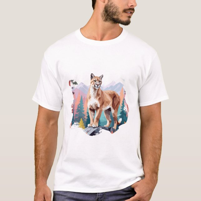 Leopard Vector Art Art Nasszelle T-Shirt (Vorderseite)